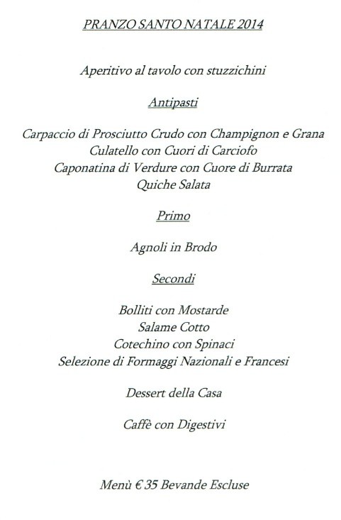 Ristorante Villa Europa Pranzo di Natale